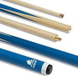 POWERGLIDE Snooker Pool or Billiard Cue Stick | Original 2-Piece | Poplar Shaft with Painted Hardwood Butt | Full Size 57" | 10mm Tip | Blue