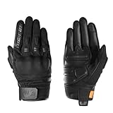 Furygan JET D3O EVO - Men's Motorcycle Gloves - 100% Leather Palm - Comfort - Summer Gloves - Breathable & Light - Compatible Screens - Touch Screen, Black