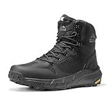 NORTIV 8 Men's Mid Military Tactical Boot Comfortable Lightweight Boots for Work All Day Side Zipper Motorcycle Combat Boots,Size 10,Black,SNMT241M