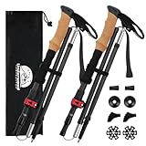 Underwood Aggregator Carbon Fiber Trekking Poles - 2 Pack Collapsible Hiking Sticks for Adults, Ultra-Lightweight Adjustable Walking Poles, Design for Mountain Hiking & Backpacking