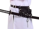 BLESSUME Medieval Rapier Frog Holster with Belt Cross Lacing Holder Belt for 2 Swords