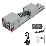 Onetuon Mini Lathe Beads Polisher Machine DIY CNC Machining for Table Woodworking Wood DIY Tool Lathe Standard Set 6 in 1 (Silver)