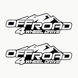 Autodomy 4x4 Off Road SUV 4 Wheel Drive Stickers Pack 2 Units for Car (Black)