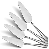 Kyraton Cake Pie Pastry Server Pack of 4, Wedding Cake Knife and Server Set, Stainless Steel Cake Cutter Wedding Cake Cutting Set, Silverware Set. Cake Serving Set (Silver)