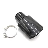 SPLLEADER 1 PCS Oval Slanted Car Exhaust Tips Carbon Fiber Exhausts Oval Pipes Car Stainless Black Muffler Pipe For Akrapovic For Bmw accessories (Color : 73 105 Matt)