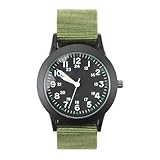 Military Analogue Quartz Watch, 34mm Field Wristwatches with Nylon Strap Christmas for Men Women Japanese Movement Tactical Sports Wrist Watch Glow in the Dark for Outdoor Activities, Not Waterproof