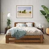 Nodax Double Bed Frame 4ft6 – Solid Pine Wooden Bed Frame for Adults, F1 Easy Assemble Bed with Sturdy Slats & Extra Four Supportive Legs, Comfortable Bedroom Furniture | (Oak)