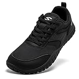 HOBIBEAR Womens Trail Running Barefoot Shoes Mens Wide Toe Box Minimalist Sneakers Zero Drop Comfortable Walking All Black