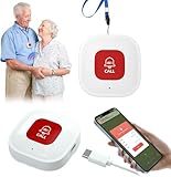 Tuya Wifi Smart Personal Alarms for Elderly Panic Button Linked To Phone Wireless Nurse Alert System 1 Rechargable Call Button, only Supports 2.4GHz Wi-Fi, NO FEES