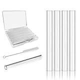 Reusable Clear 4"(100mm) Glass Blowing Tubes :Pipe Length:4Inches: OD-12MM: Wall Thickness :2MM, 5Pcs Glass Tubing Blowing Pipes + Cleaning Brush + Protect Box