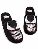 Marvel Gift Slippers Men's Slip On Alien Symbiote House Shoes, black, 9/10 UK
