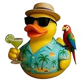 Memorial Duck Collectible - Tropical Tribute Style | Hand-Painted Resin Parrot Duck Figurine | Rainforest Bird Desk Ornament for Home/Party Decor, Gift for Kids & Adults