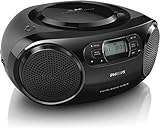 Philips CD Player AZB500/12 DAB + Radio (DAB+/FM, Dynamic Bass Boost, CD Playback, Shuffle/Repeat Function, 3.5-mm Audio-In) Black,One size