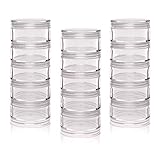 Baker Ross AW341 Stackable Screw Top Storage Pots, Perfect to Fill, Organise, Tidy and Store Craft Materials, Ideal for School, Home, Craft Groups and More (Pack of 3)