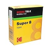 Kodak TXR-464 Tri-X Reversal Black & White, Silent Super 8 Movie Film, 50 Foot Cartridge, Film #7278, ISO 200 / 160, USA