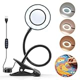 Magnifying Glass with Light 10X Magnifying Lamp, 9W*48 LED for Craft Hobbies, 3*Modes 10*Dimmable Magnifier Glass with Light and Stand for Reading Lamp Magnifier Craft Work