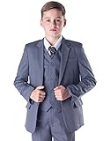 Boys Suits Boys Grey Suit 5 Piece Wedding Party Formal Outfit Prom (13/14 Years)