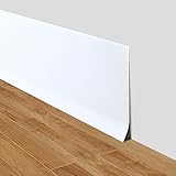 Flexible Skirting Board Trim 10cm Wide Self-Adhesive Baseboard Molding Trim Vinyl Wall Base Wall Trim (White, 5m)