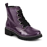 Wide-Fit Chunky Ankle Boots - Purple Patent Size 7