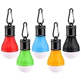 5 Pcs Camping Lights LED Tent Lights with Carabiner Clips Outdoor Mini Camping Lantern Portable LED Tent Lantern Lamp 3 Lighting Modes Hanging Light Waterproof Emergency Camping SOS Signal Light