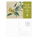 Loquat Embroidered Feather Figure Chinese Painting Poetry Postcard Set Thanks Card Mailing Side 20pcs