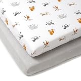 Clair de Lune Jungle Dream 2 Pack Fitted Cot Bed Sheets - 140 x 70 cm