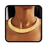 Handcess Chunky Necklace Gold Punk African Necklaces Thick Africa Collar Necklace for Women