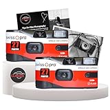 Disposable Camera Bundle with Swiss+Pro Disposable Camera Single-Use Film Cameras with 27 Exposures and Clikoze Disposable Photography Tips Card (2 Pack)