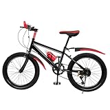 20 Inch Mountain Bike With Black Red Wheels 7 Gang Speed Adult Bike Height Adjustable Bicycle Full Suspension Mountain Bikes Mountain Bikes Carrera Mountain Bike Equipped With Kettle Holder Height