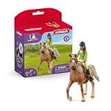 SCHLEICH 42542 Horse Club Sarah and Mystery Horse Figurine Set - Horse Toy Playset with Removable Saddle and Bridle, Fully Movable Rider Figurine, Adventurous Fun for Boys and Girlsfor Kids Ages 5+