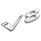SANNITOU Car Emblems for Jaguar XJ XJL XF Xe 3.0 V6 5.0 V8,Front and Rear Emblems Logos Car Logo Car Body Tuning Styling Accessories,V8