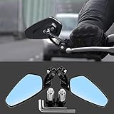 Sporacingrts 7/8" 22mm Motorcycle C-N-C Bar End Rear View Mirrors Compatible With GROM MSX-125 CB500F / Kawasaki Z750 /ER-6F / ER-6N / Ya-maha MT-01 / MT-03 / TDM-900 / FZ1 / FZ6 / Suzuki GS-F1250
