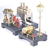 Bricksdiytoy RETROL SE-01 Steam Engine Model Working Alcohol-Powered Model with Brass Boiler & Generator Set, DIY Assembly Vintage Design, STEM Educational Gift for Collectors & Engineers