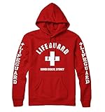 Personalised Lifeguard Hoodie - Printed with Custom Location Red