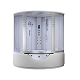 Vidalux Kingston Luxury Corner Steam Shower & Airspa Whirlpool Bath - White, 1500 x 1500 x 2250mm - Quadrant Shape, Built-in DAB Radio with Speaker System - 5 Years Warranty