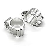 FXCNC Racing 53mm 7/8" CNC Aluminum motorcycle Silver Fork Tube Clip on Handlebar Regular Heads Replaceable Fit for Universal bike cafe racer Regular