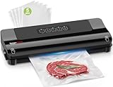 Bonsenkitchen Vacuum Sealer, Fast-Compact Vacuum Sealer Machine, High-Speed Continuous Working, Multi-Functional Food Vacuum Sealer with Vacuum Bags & Accessory Hose (Black)