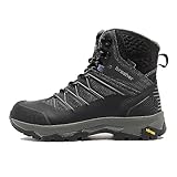 Brasher Women’s Jura Mid Walking Boots with High Traction Vibram Sole for All Terrains & Padded Ankle Support, Durable, Waterproof, Breathable, Outdoors, Hiking & Trekking Footwear, Black, UK8
