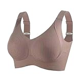 Generisch Full Support Women's Seamless Bandeau Wireless, Backless, Spong-free, with Convertible Shoulder Straps, Bustier Lace, coffee, 4XL