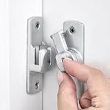 INIRET 2 Packs Silvery Barn Door Latches,90/180 Degree Gate Lock,Aluminum Alloy Right Angle Door Lock Latch,Flip Gate Latches Hardware,Door Security Sliding Door Lock fo Cabinets,Barn Door,Bathroom