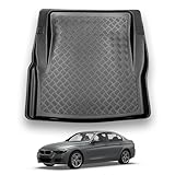 NOMAD BMW 3 Series (2012-2019) [F30] Boot Liner [Saloon Models] Tailored Fit Car Floor Mat Protector Non Slip Waterproof Raised Edges Compatible Custom Fit Accessory Black Dog & Pet Friendly