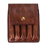 TOURBON Genuine Leather Rifle Ammo Wallet Hunting Cartridge Holder Belt Pouch