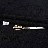 Haaris Imaan Soft Plain Chenille Velvet Upholstery Fabric | Fire Retardant | Shimmery Look | Fabric Per Metre | Curtain, Cushion, Reupholster, Soft Furnishings, Sofa (Black)