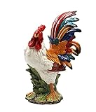 Cosmos Gifts 31991 Fine Ceramic White Rooster Figurine 15" H