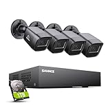 SANNCE 8 Channel 1080P Outdoor CCTV Camera System, 4pcs 1080P Weatherproof Home Security Camera, Motion Detection, Email &APP Alert, P2P, Live Viewing Kits 1TB Hard Drive (4 Cameras+DVR+1TB HDD)
