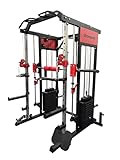 Strongway® Multi Gym Smith Machine with Weights 177KG Weight Stack Included - Multifunction Home Gym Dual Cable Pulley Dip Station Pull Up Bar Strength Training