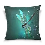 Use7 Throw Pillow Case Decorative Cushion Cover Square Pillowcase, Beautiful Dragonfly Sofa Bed Pillow Case Cover(45 x 45cm/18 x 18 Inches) Twin Sides