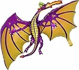 36 Inch Purple Dragon Shaped Foil Balloon - Air or Helium