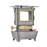 Thous Winds Camping Oil Lantern, Portable Stove for Outdoor Lighting Cooking Warming, Stainless Steel Oven, Retro Silver