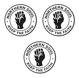 Pack of 3 Northern Soul Round Circle Car Van Lorry Vinyl Self Adhesive Stickers 97mm by 97mm